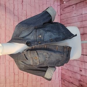 Lane Bryant Cropped Mid-Sleeve Denim Jean Jacket Size 18/20W